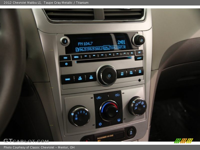 Taupe Gray Metallic / Titanium 2012 Chevrolet Malibu LS