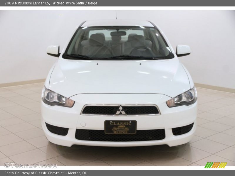 Wicked White Satin / Beige 2009 Mitsubishi Lancer ES
