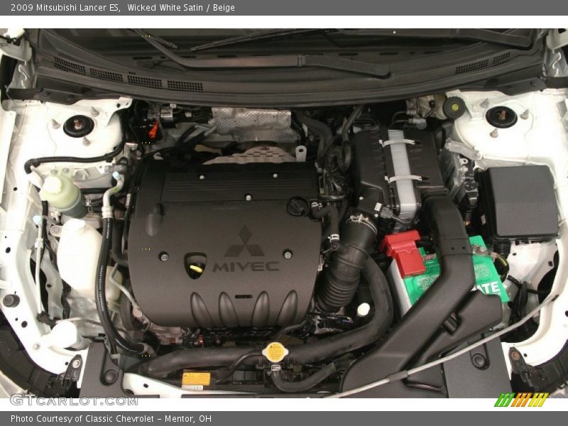 Wicked White Satin / Beige 2009 Mitsubishi Lancer ES