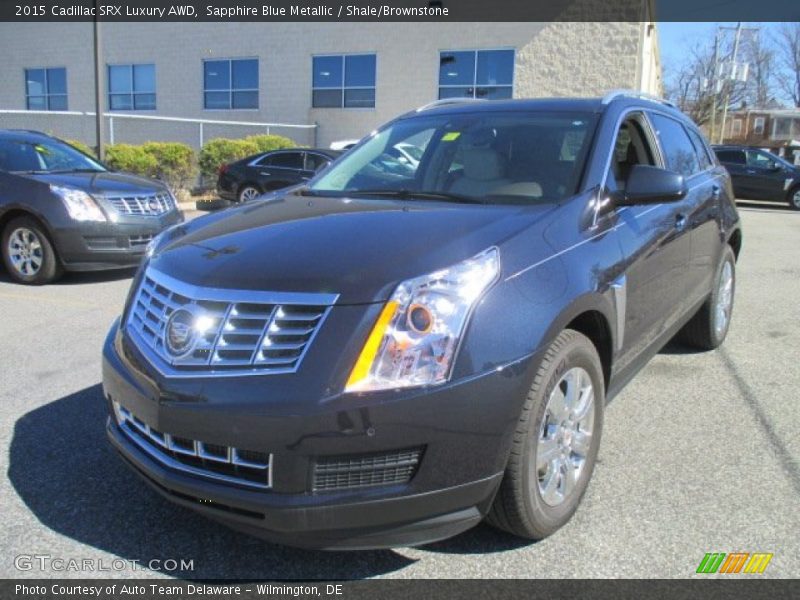 Sapphire Blue Metallic / Shale/Brownstone 2015 Cadillac SRX Luxury AWD