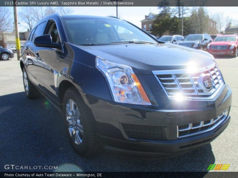 Sapphire Blue Metallic / Shale/Brownstone 2015 Cadillac SRX Luxury AWD