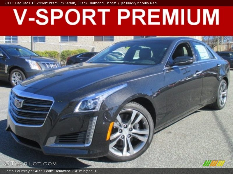 Black Diamond Tricoat / Jet Black/Morello Red 2015 Cadillac CTS Vsport Premium Sedan