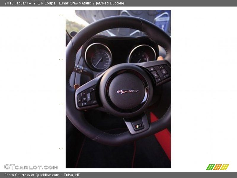 Lunar Grey Metallic / Jet/Red Duotone 2015 Jaguar F-TYPE R Coupe