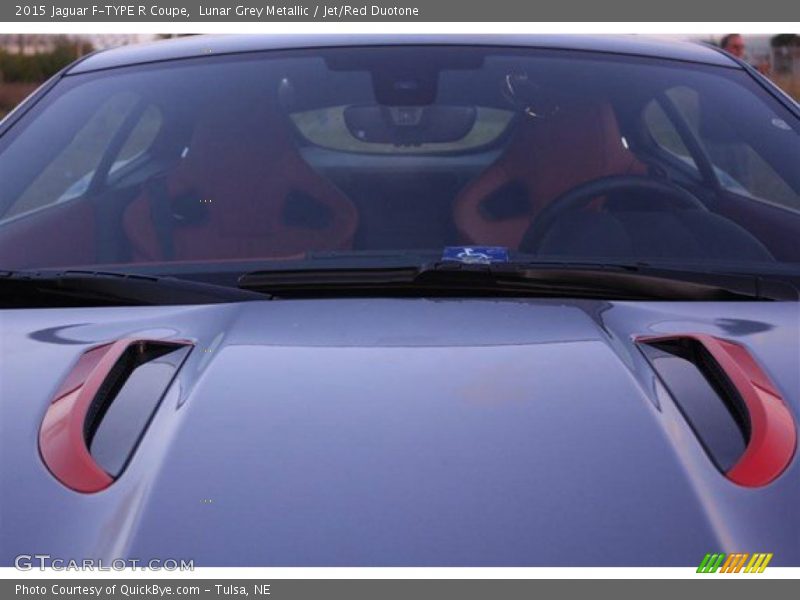 Lunar Grey Metallic / Jet/Red Duotone 2015 Jaguar F-TYPE R Coupe
