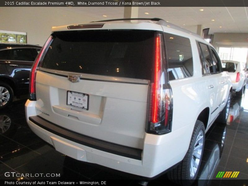 White Diamond Tricoat / Kona Brown/Jet Black 2015 Cadillac Escalade Premium 4WD