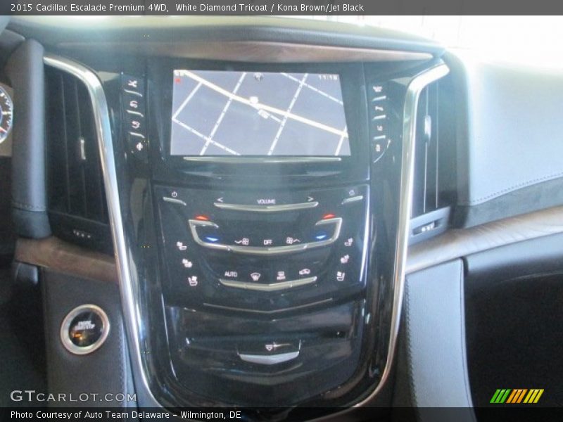 White Diamond Tricoat / Kona Brown/Jet Black 2015 Cadillac Escalade Premium 4WD