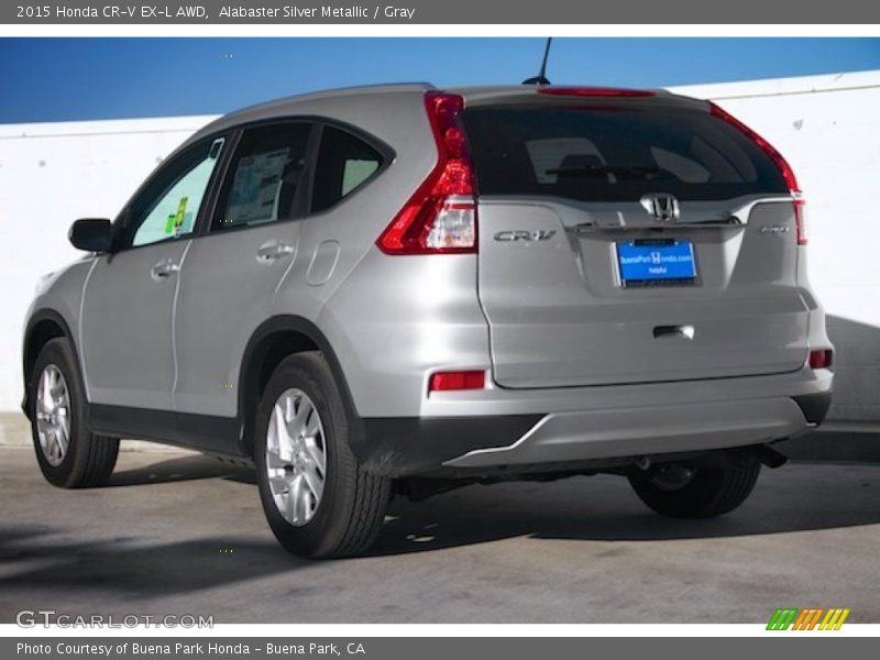 Alabaster Silver Metallic / Gray 2015 Honda CR-V EX-L AWD