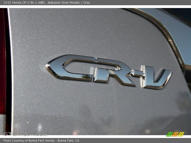Alabaster Silver Metallic / Gray 2015 Honda CR-V EX-L AWD