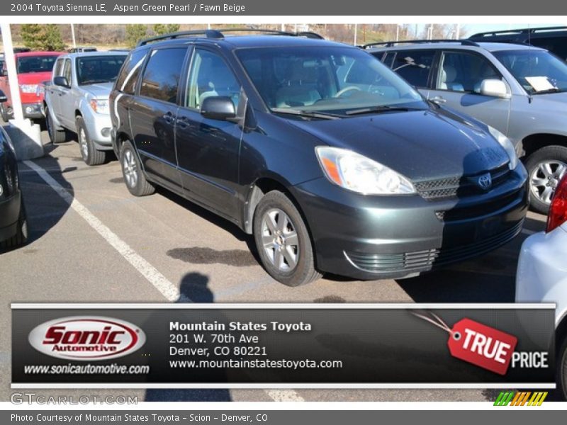 Aspen Green Pearl / Fawn Beige 2004 Toyota Sienna LE
