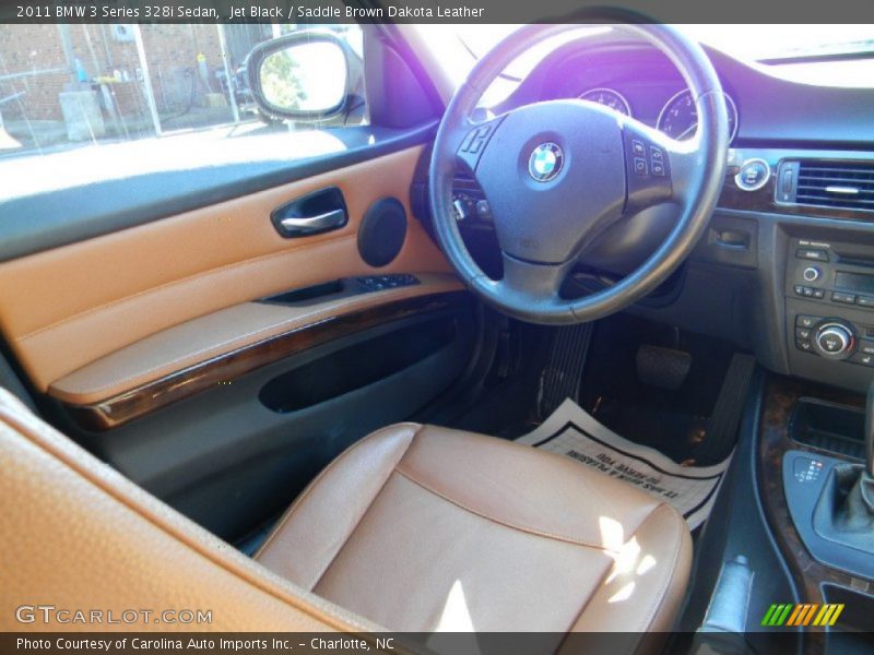 Jet Black / Saddle Brown Dakota Leather 2011 BMW 3 Series 328i Sedan