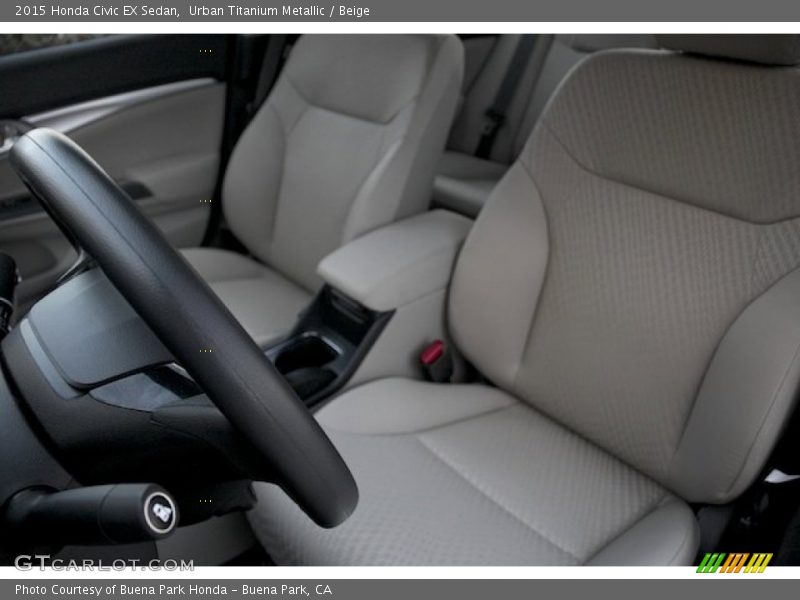 Urban Titanium Metallic / Beige 2015 Honda Civic EX Sedan