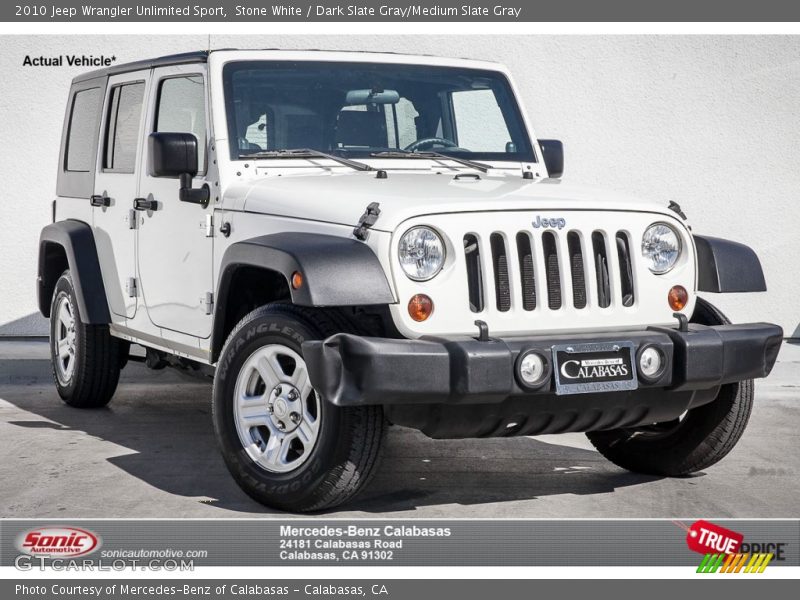 Stone White / Dark Slate Gray/Medium Slate Gray 2010 Jeep Wrangler Unlimited Sport