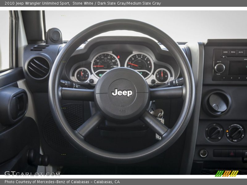 Stone White / Dark Slate Gray/Medium Slate Gray 2010 Jeep Wrangler Unlimited Sport