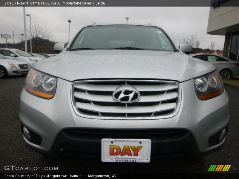 Moonstone Silver / Beige 2011 Hyundai Santa Fe SE AWD