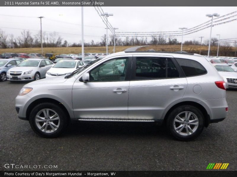 Moonstone Silver / Beige 2011 Hyundai Santa Fe SE AWD