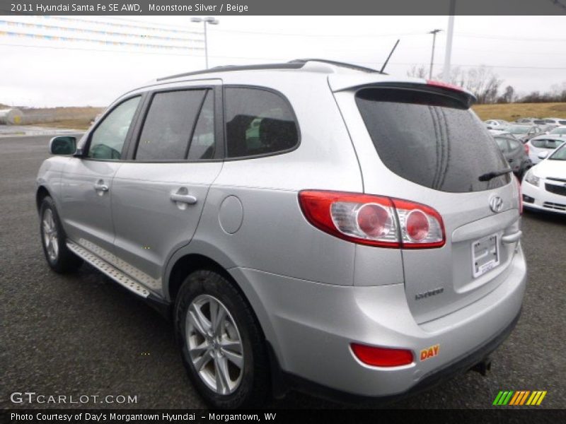 Moonstone Silver / Beige 2011 Hyundai Santa Fe SE AWD