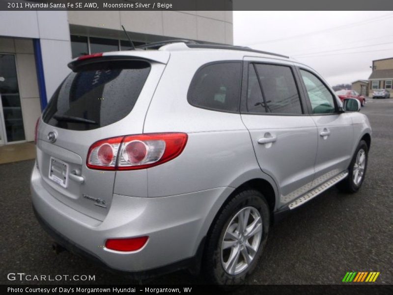 Moonstone Silver / Beige 2011 Hyundai Santa Fe SE AWD