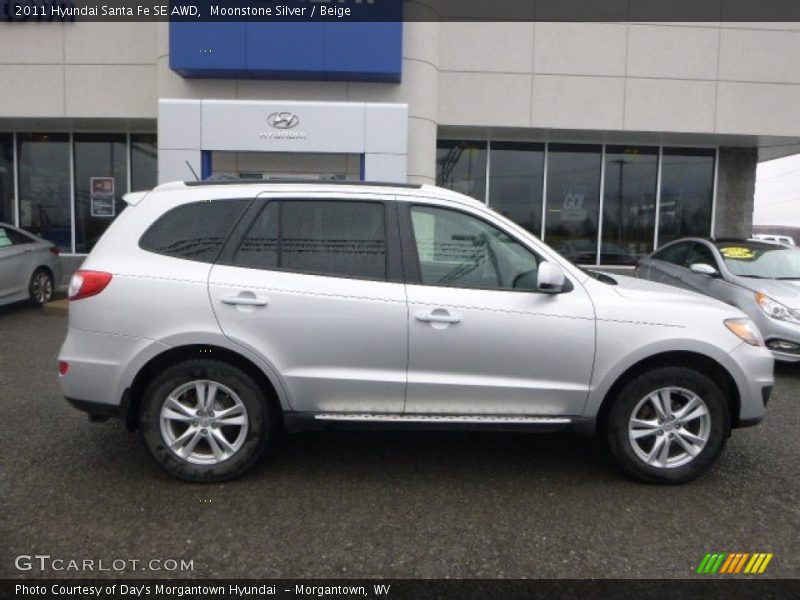 Moonstone Silver / Beige 2011 Hyundai Santa Fe SE AWD