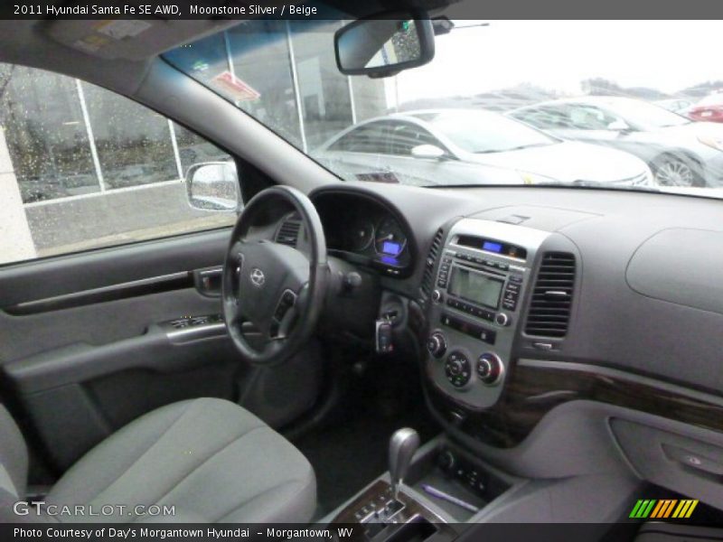 Moonstone Silver / Beige 2011 Hyundai Santa Fe SE AWD