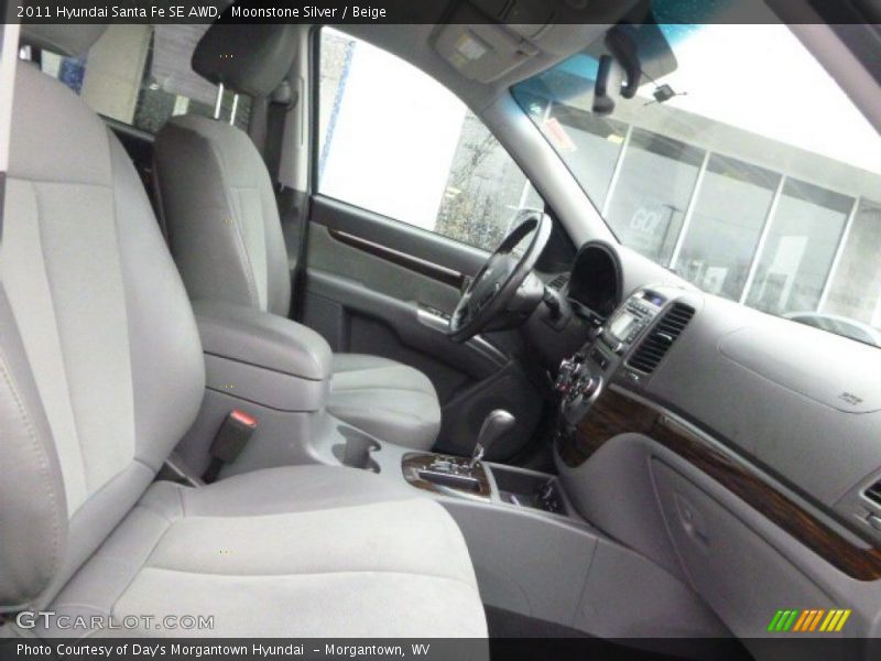 Moonstone Silver / Beige 2011 Hyundai Santa Fe SE AWD
