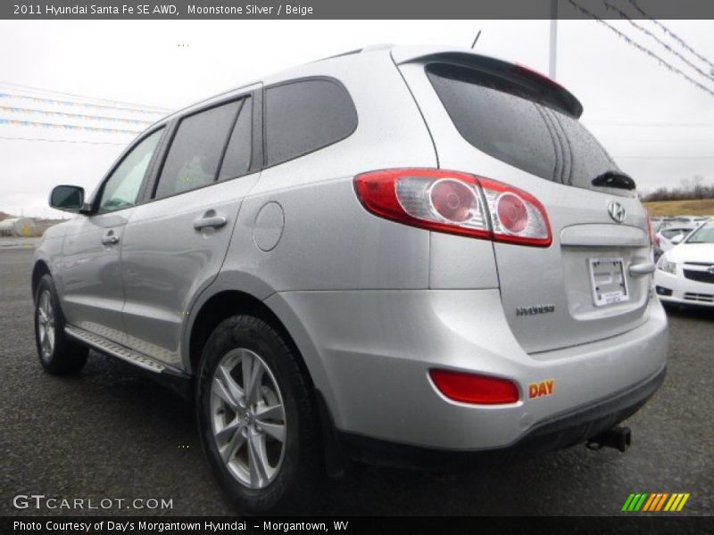 Moonstone Silver / Beige 2011 Hyundai Santa Fe SE AWD