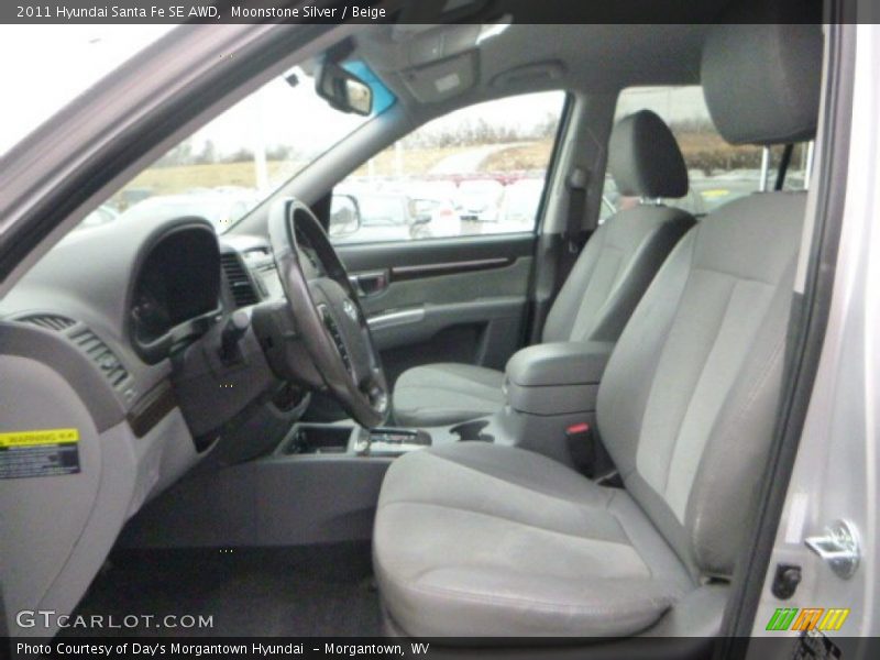Moonstone Silver / Beige 2011 Hyundai Santa Fe SE AWD