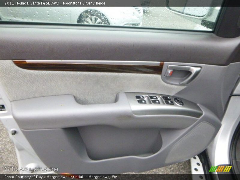 Moonstone Silver / Beige 2011 Hyundai Santa Fe SE AWD