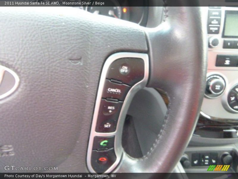 Moonstone Silver / Beige 2011 Hyundai Santa Fe SE AWD