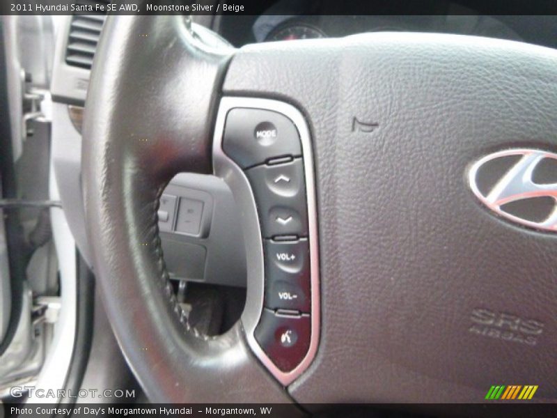 Moonstone Silver / Beige 2011 Hyundai Santa Fe SE AWD