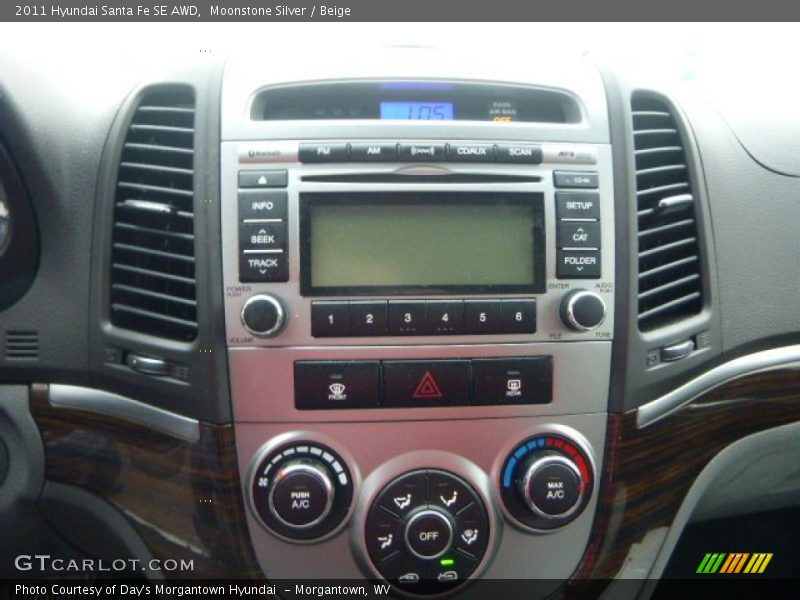 Moonstone Silver / Beige 2011 Hyundai Santa Fe SE AWD
