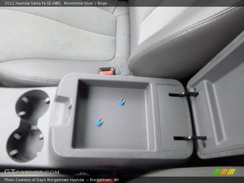 Moonstone Silver / Beige 2011 Hyundai Santa Fe SE AWD