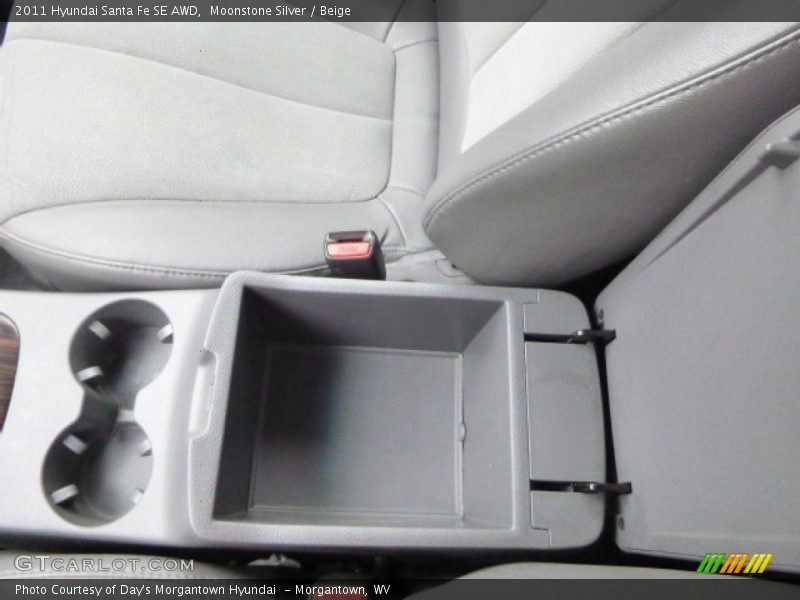 Moonstone Silver / Beige 2011 Hyundai Santa Fe SE AWD