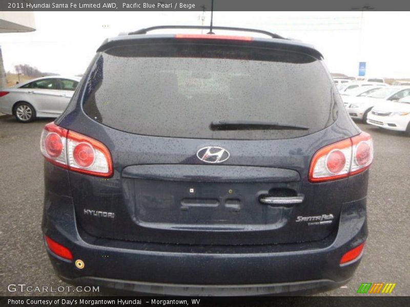 Pacific Blue Pearl / Beige 2011 Hyundai Santa Fe Limited AWD