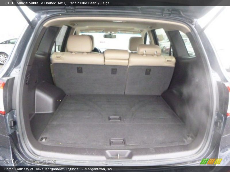 Pacific Blue Pearl / Beige 2011 Hyundai Santa Fe Limited AWD