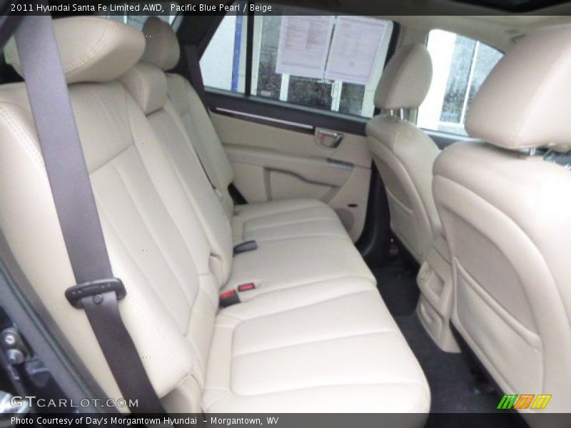 Pacific Blue Pearl / Beige 2011 Hyundai Santa Fe Limited AWD