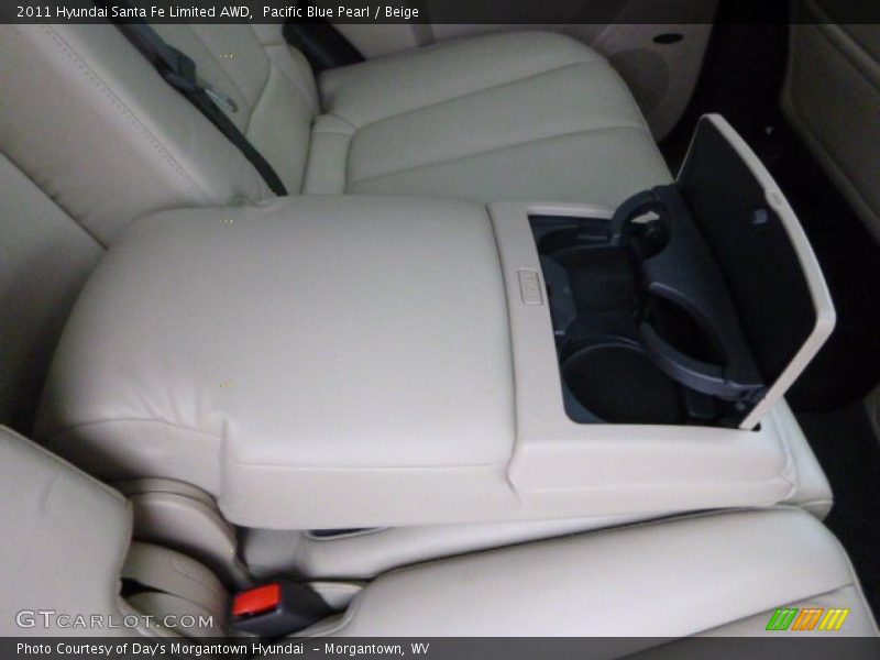 Pacific Blue Pearl / Beige 2011 Hyundai Santa Fe Limited AWD