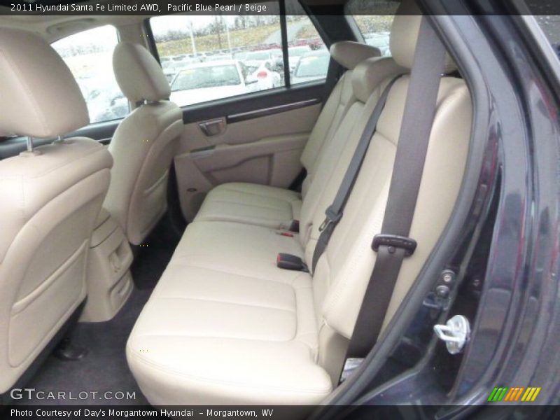 Pacific Blue Pearl / Beige 2011 Hyundai Santa Fe Limited AWD
