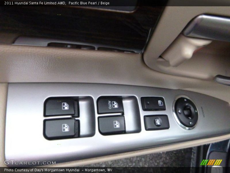 Pacific Blue Pearl / Beige 2011 Hyundai Santa Fe Limited AWD