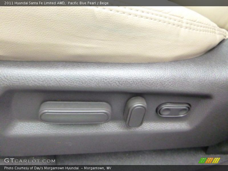 Pacific Blue Pearl / Beige 2011 Hyundai Santa Fe Limited AWD