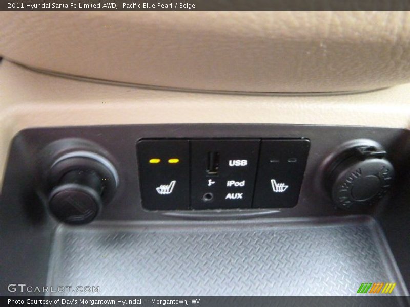 Pacific Blue Pearl / Beige 2011 Hyundai Santa Fe Limited AWD