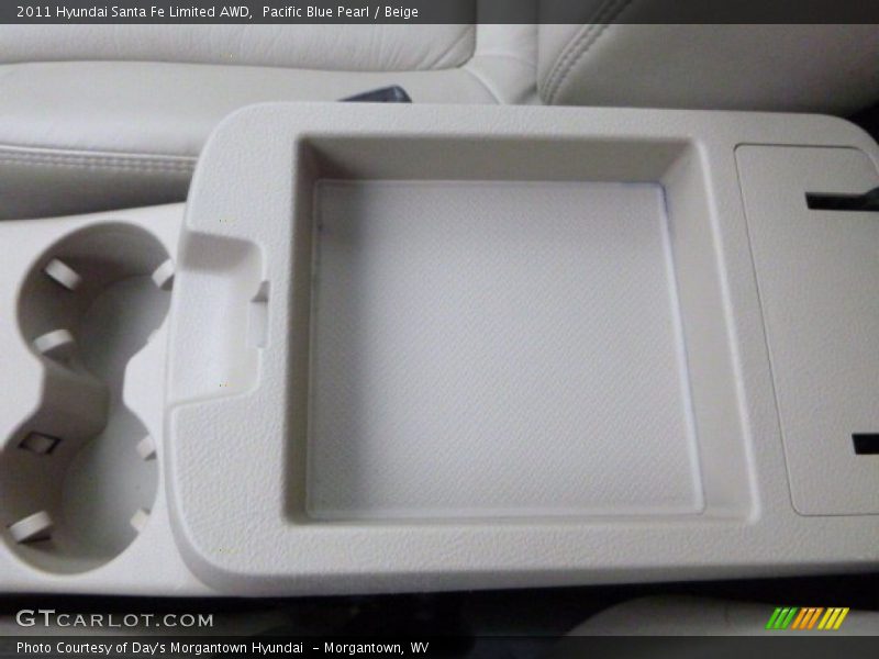 Pacific Blue Pearl / Beige 2011 Hyundai Santa Fe Limited AWD