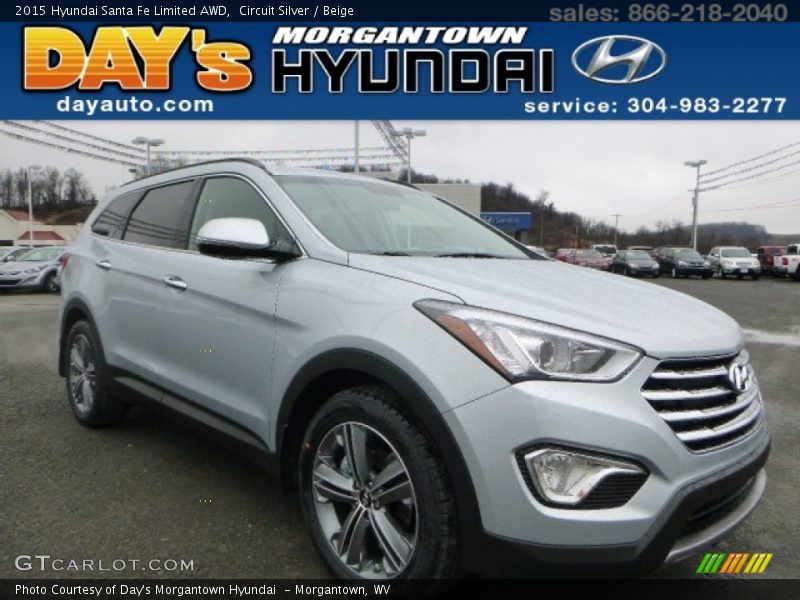 Circuit Silver / Beige 2015 Hyundai Santa Fe Limited AWD