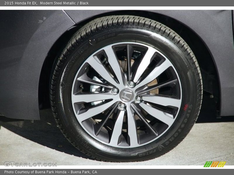 Modern Steel Metallic / Black 2015 Honda Fit EX