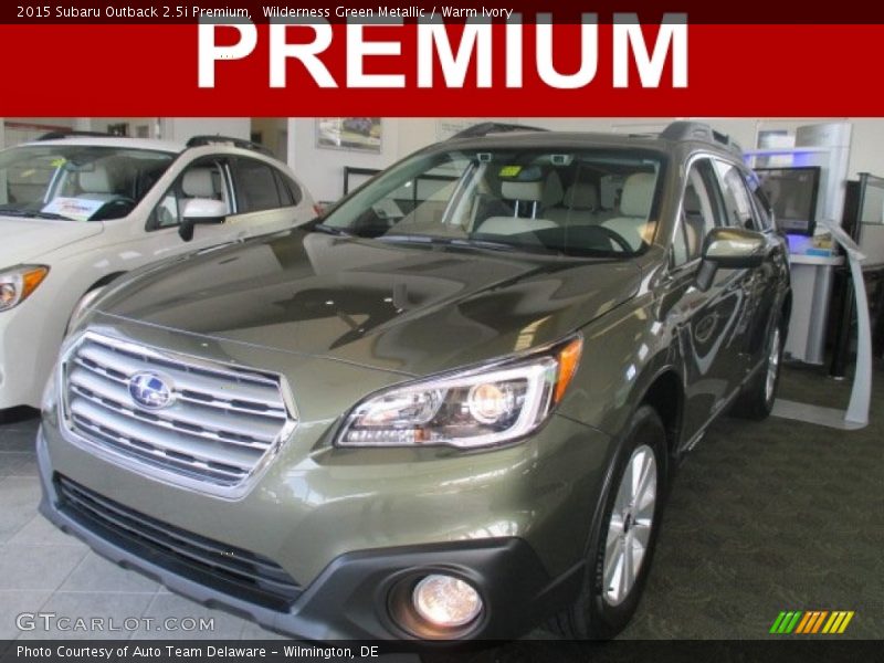 Wilderness Green Metallic / Warm Ivory 2015 Subaru Outback 2.5i Premium