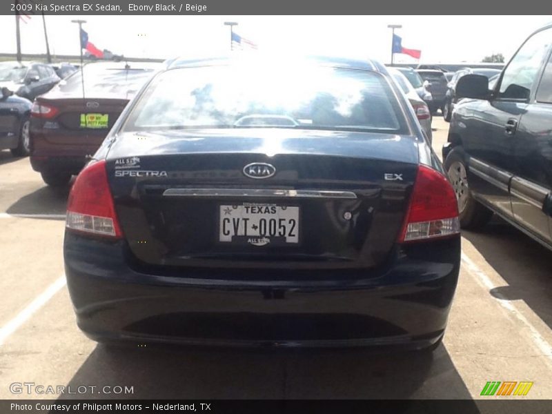 Ebony Black / Beige 2009 Kia Spectra EX Sedan
