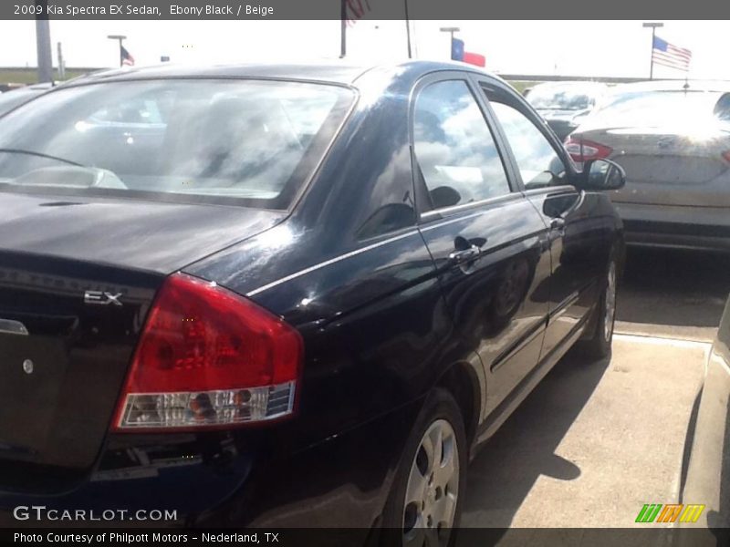 Ebony Black / Beige 2009 Kia Spectra EX Sedan