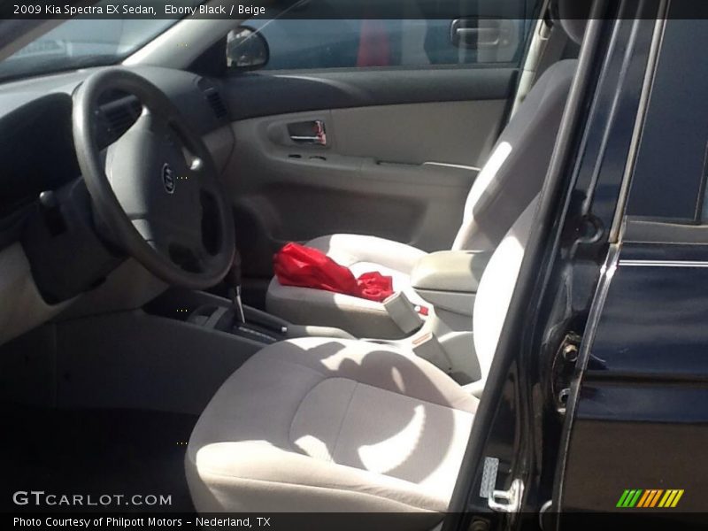 Ebony Black / Beige 2009 Kia Spectra EX Sedan