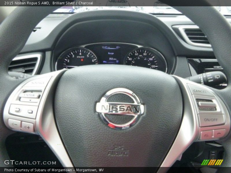 Brilliant Silver / Charcoal 2015 Nissan Rogue S AWD