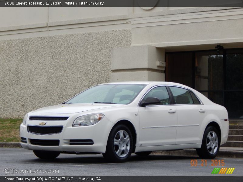 White / Titanium Gray 2008 Chevrolet Malibu LS Sedan