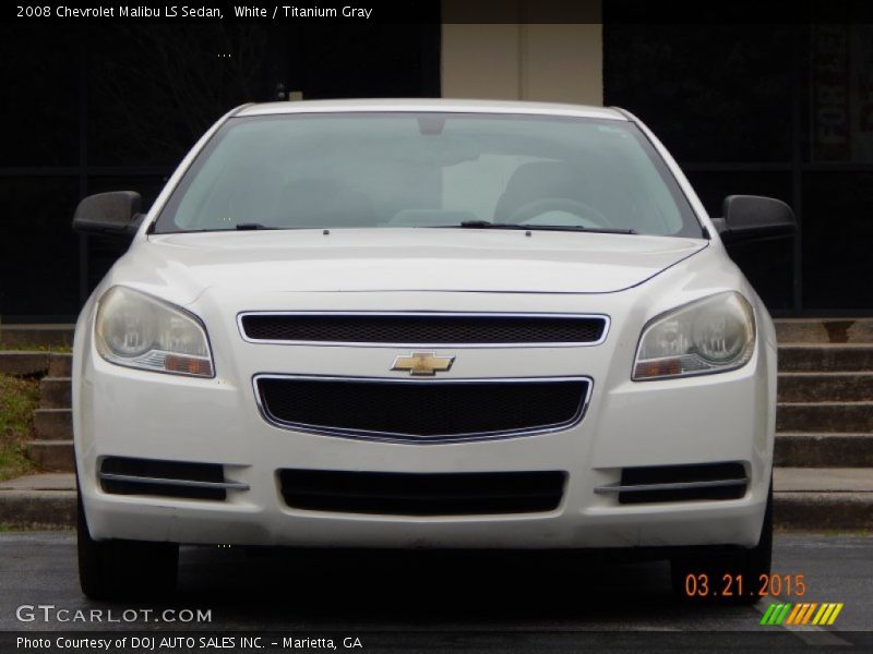 White / Titanium Gray 2008 Chevrolet Malibu LS Sedan